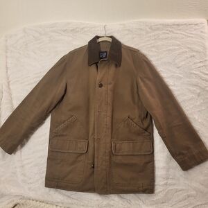 Vintage Y2K GAP Men's Brown Barn Jacket with Dk. Brown CorduroyCollar Sz. M